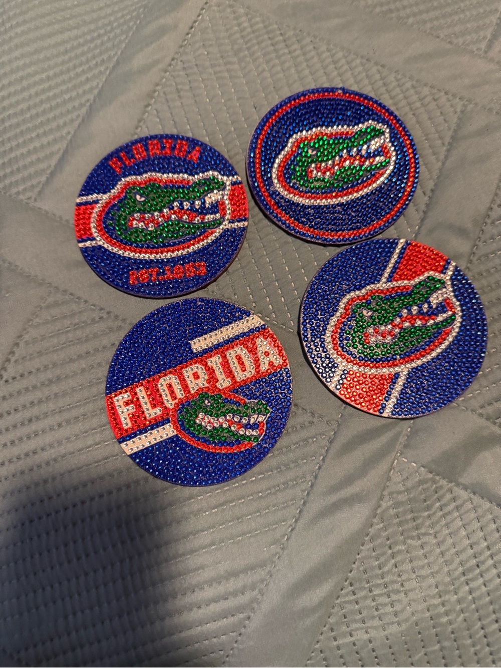 Florida Gators Rhinestone Magnets  - Blue, Green & Orange All 4